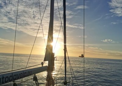 Atardecer en la bahía de Cádiz
