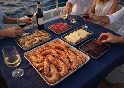 degustación a bordo de velero en la Bahía de Cádiz